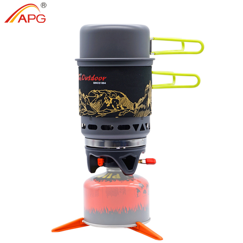 APG Camping Cookware Bowl Pot Pan Combination Portable Tableware gas cooking system stove outdoor cooker burners ► Photo 1/6