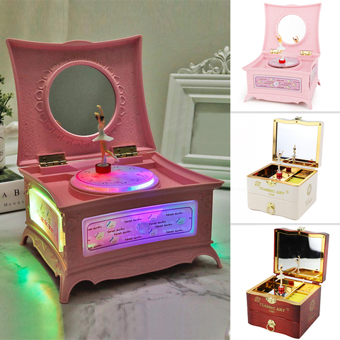 Classic Rotating Dancer Ballerina Piano Music Box Clockwork Plastic Jewelry Box Girls Hand Crank Music Mechanism Christmas Gift ► Photo 1/6