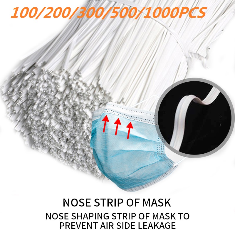 100-1000Pcs Plastic/Aluminum Nose Bridge Wires DIY Clips Twist Strip Homemade 