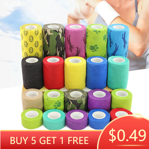 BUY 5 GET 1 FREE - 1pc Sports Self Adhesive Bandage Vet Wraps Tape Finger Joints Medical First Aid Kit Pet Elastic Bandage ► Photo 1/6