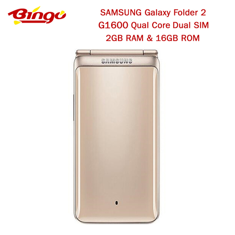 Original Samsung Galaxy Folder G1600 Mobile Phone Quad Core Dual SIM 2GB RAM 16GB ROM  8.0MP&5MP 3.8