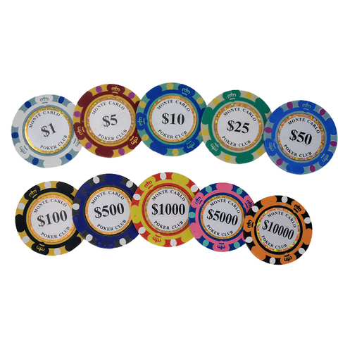 Clay Poker Chips 14g Sets Casino Poker Coins 40mm Coin Poker Chips Entertainment Texas Hold'em Dollar Coins 10pcs/pack ► Photo 1/6