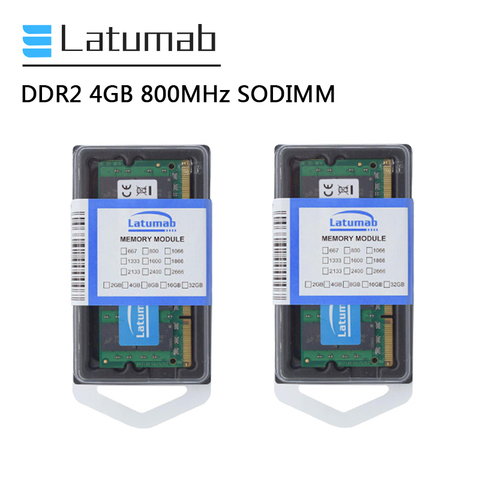 Latumab RAM DDR2 4GB 8GB 800mhz Laptop Memory PC2-6400 SODIMM Memory RAM 1.8V 200 Pins Notebook RAM Memory Module ► Photo 1/5