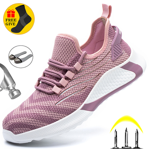 Safety Shoes Women Steel Toe Shoes Men Work Sneakers Safety Shoes Men Lightweight Work Boots Indestructible Work Shoes Unisex ► Photo 1/6