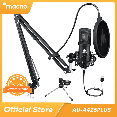 MAONO A425 Plus USB Microphone 25mm Large Diaphragm 192KHZ/24Bit Cardioid Condenser PC Mic with Two Metal Stand for Podcasting ► Photo 1/6