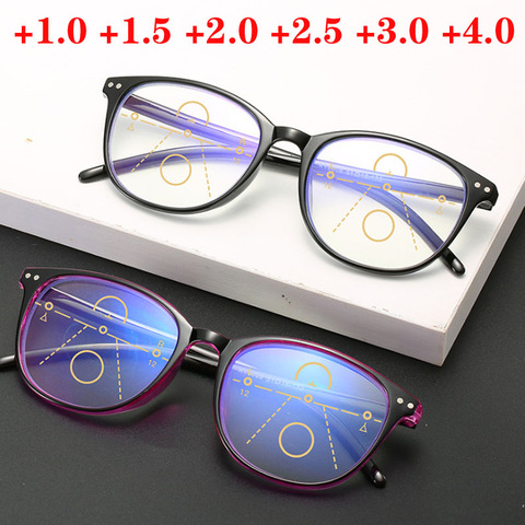 Progressive Multifocal Reading Glasses Women&Men Near and Far Presbyopic Spectacles Hyperopia +1.0 +1.5 +2.0 +2.5 +4.0 ► Photo 1/6