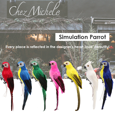 1PC Handmade Foam Feather Artificial Parrot Imitation Bird Model Figurine Foam Birds Parrot Home Garden Decoration Ornament ► Photo 1/6