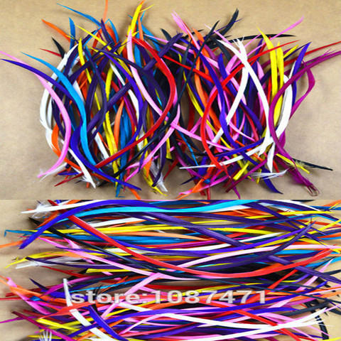 300pcs/lot 12-18 cm dyed color mix real goose feather trim for mask hair wedding jewelry accessories bulk sale fly tying ► Photo 1/6