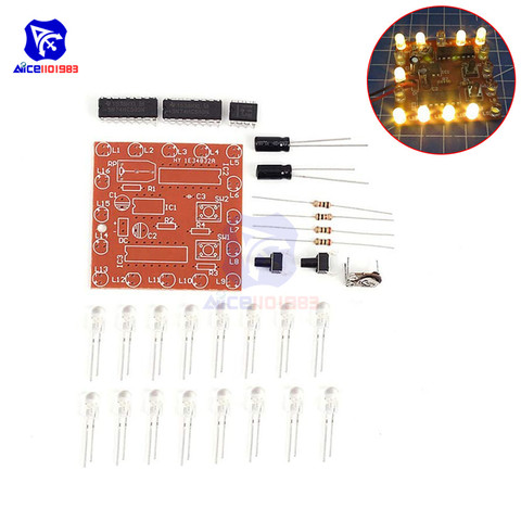 diymoe NE555 74HC595 16 Channel 16 Bit LEDs Water Flowing Light Module DIY Kit Welding Learning Kit for Arudino ► Photo 1/6