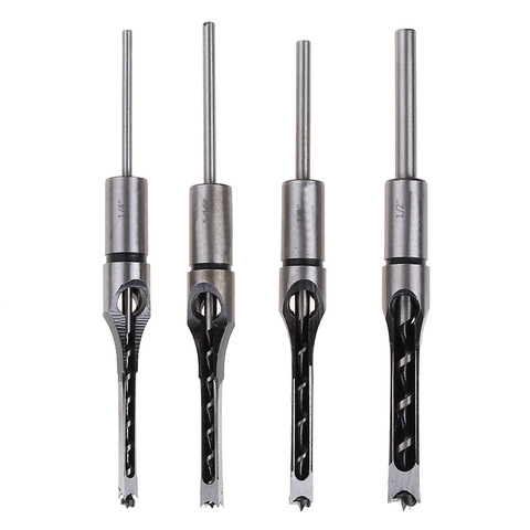 HSS Twist Drill Bits Woodworking Drill Tools Kit Set Square Auger Mortising Chisel Drill Set Square Hole Extended Saw 6.0mm~16mm ► Photo 1/3