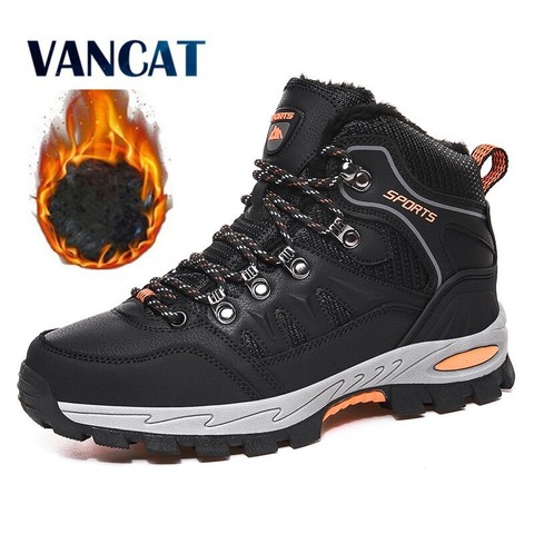 Unisex Snow Boots Warm Plush Men's Boots Waterproof Non-slip Winter Boots Outdoor Men Hiking Boots Work Shoes Men Sneakers 36-46 ► Photo 1/6