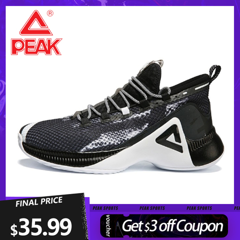 PEAK Men's Basketball Shoes P-MOTIVE Cushion Breathable Mesh Sports Shoes Outdoor Wearable Court Non-slip Gym Training Sneakers ► Photo 1/6