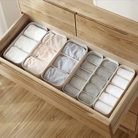 Separate socks storage box plastic underwear panties storage boxes desktop drawer finishing classification box home accessories ► Photo 1/1