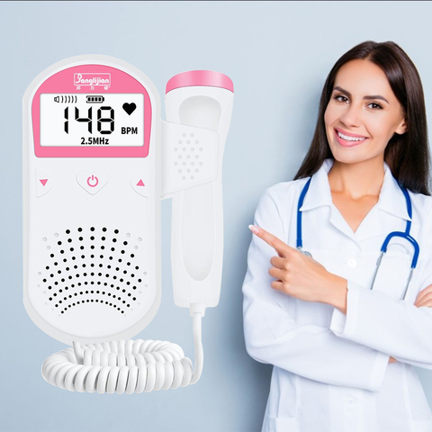 Buy Online Fetal Doppler 2 5m Ultrasound Baby Heartbeat Detector Baby Heart Rate Monitor Portable Doppler Monitor Home Pregnant Doppler Alitools