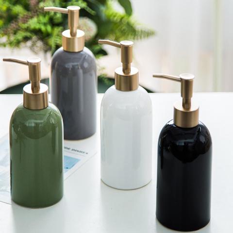 420ml Ceramic Liquid Soap Dispenser Shampoo Bottle Hand Sanitizer Shower Gel Soap Bottle Hand Soap Dispenser Empty Pump Bottle ► Photo 1/6