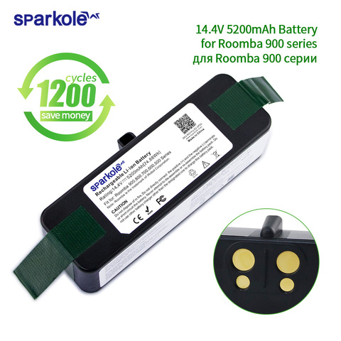 Sparkole 5.2Ah 14.4V Li-ion battery for irobot roomba 900 800 700 600 500  series vacuum cleaner 980 960 890 880 780 690 650 620 - Price history &  Review, AliExpress Seller - Sparkole Official Store