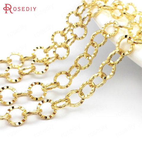 (39697)1 Meter 5.2MM 24K Gold Color Brass Round Shape Special Necklace Bracelets Chains Jewelry Making Supplies Diy Findings ► Photo 1/5