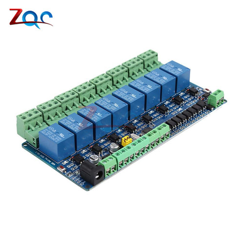 Modbus Rtu 8 Channel 12V Relay Module Switch Input / Output RS485 / TTL Communication interface relay 8 relay indicator Board ► Photo 1/6