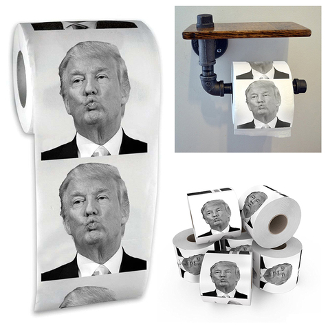 president with toilet paper roll