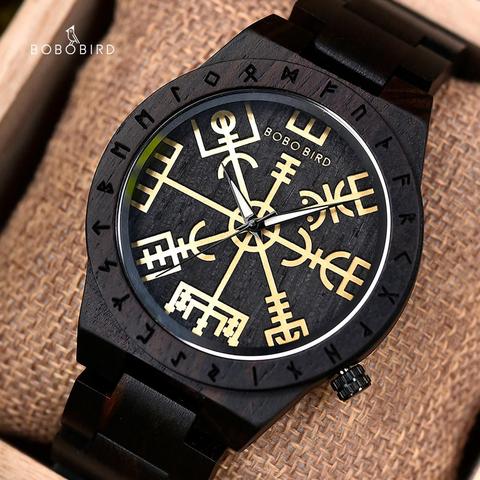 BOBO BIRD New Design Men Wood Wristwatch relojes Luminous Retro Ebony Zebra Clock for Male Customize zegarek męski Dropshipping ► Photo 1/6