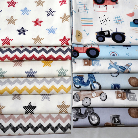 Truck and Star Cotton Fabric 100% Cotton Twill Print for Sewing Home Textile Child Dress Making Woven Soft Fabric ► Photo 1/6