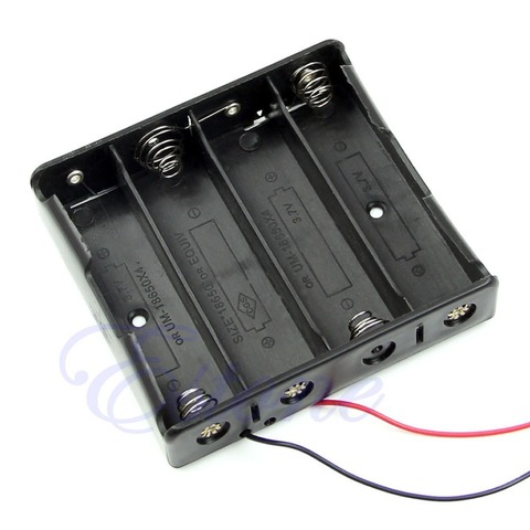 1pc New Plastic Storage Box Case Holder Black For 4pcs Battery 18650 With 6