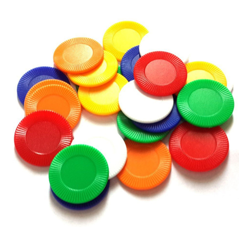 90Pcs/set 23×2.2mm Sun Flower Plastic Poker Chips Mahjong Chip No Value Coins for Gaming Plastic Coins Currency Props ► Photo 1/6