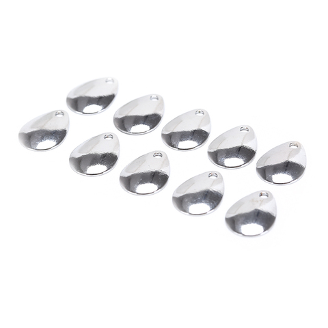 10pcs/lot lure accessories Fishing Spinner Rings Blades Smooth Nickel Spoons Plaice Tackle Craft DIY bait fishing tool ► Photo 1/6