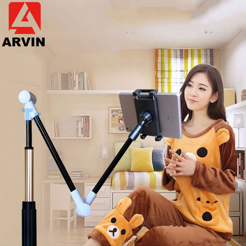 Arvin Folding Long Arm Tablet Holder Stand For IPad 4-14 Inch 360 Rotation Strong Lazy Bed Tablet Mount Bracket For IPhone X XS ► Photo 1/6