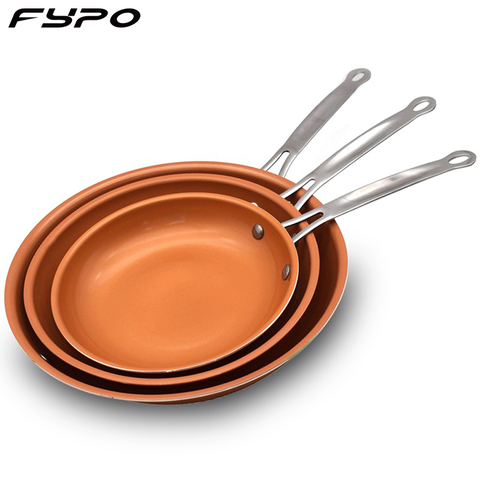 Non-stick Copper Frying Pans Skillets With Coating Induction Cooking Oven Cooking Pot Nonstick Pan Cookware ► Photo 1/6