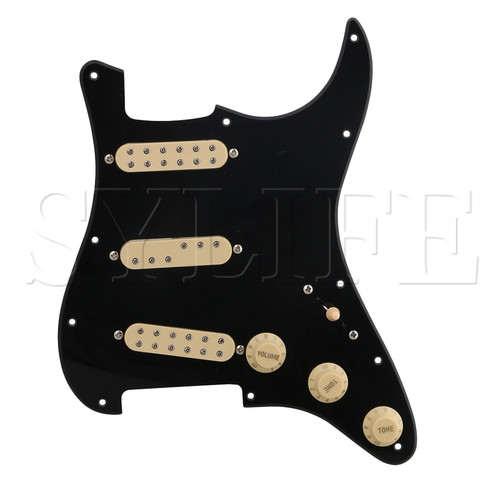 Black 11 Holes SSS Single Coil Pickup Pickguard Set for Electric Guitar ► Photo 1/3