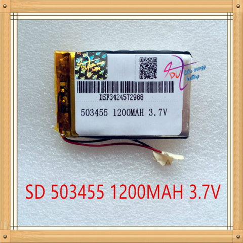 Liter energy battery 3.7V lithium polymer battery 503455 1200MAH 503356 503456 MP4 MP5 GPS navigator DVD game machine ► Photo 1/1