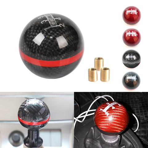 Universal Gear Shift Knob Genuine Carbon Fiber for Mugen 5 / 6 Speed Manual / Automatic Spherical  Shift Knob ► Photo 1/6