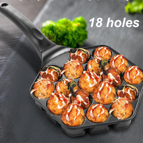 12 Holes Aluminum Alloy Takoyaki Pan Takoyaki Maker 18 Holes Chibi Maruko machine Baking Forms Mold Pan Octopus Baking Machine ► Photo 1/6