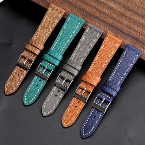 Hand-Made Palm Pattern Leather Watchband Epsom Top layer Calfskin Bracelet 18 120 22MM Is Suitable For Antique ► Photo 1/6