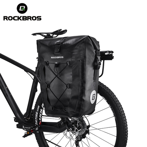ROCKBROS Waterproof Bike Bag 27L Travel Cycling Bag Basket Bicycle Rear Rack Tail Seat Trunk Bags Pannier MTB Bike Accessories ► Photo 1/6