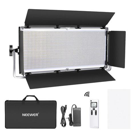 Neewer Advanced 2.4G 1904 LED Video Light, Dimmable Bi-Color LED Panel with LCD Screen, Barndoor and U-Bracket ► Photo 1/6