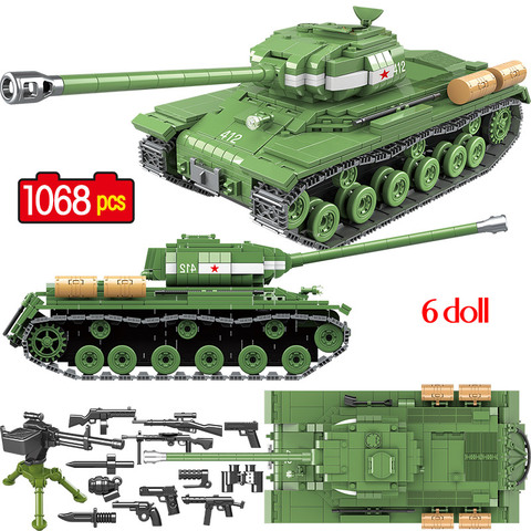 1068PCS Soviet Russia IS-2M Heavy Tank Building Blocks WW2 Military Tank  Soldier Police Weapon figures Bricks Toys for kids boys - Price history &  Review, AliExpress Seller - CY Toybox Store