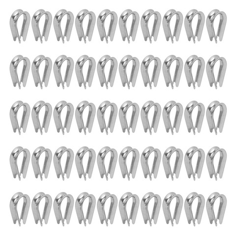 304 Stainless Steel Thimble for 2mm 3mm 4mm 5mm 6mm Diameter Wire Rope Cable Thimbles Rigging -Pack of 50 ► Photo 1/5