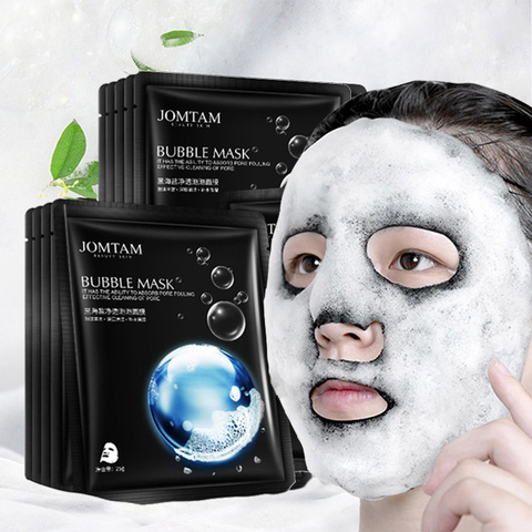 1pc Black Sea Salt Pure Moisturizing Bubble Facial Mask Deep Cleansing Oil Control Skin Rejuvenation Shrink Pore Foam Black Mask ► Photo 1/6