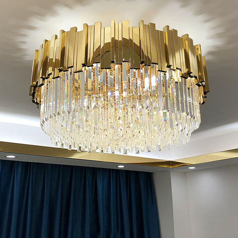 Phube Lighting Gold Crystal Ceiling, Indoor Lighting Fixtures Cost