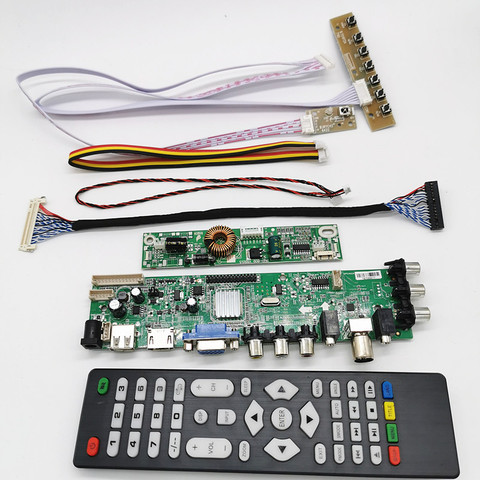DVB-T2/DVB-T/DVB-C LCD digital TV Driver Controller Board Kit 23.8 inch LM238WF2 SSA1 1920*1080 3663LCD controller board DIY kit ► Photo 1/6