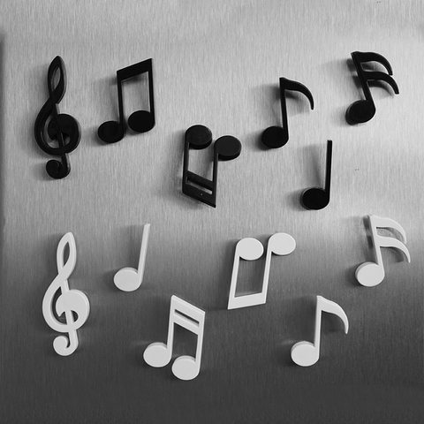 6pcs Music Note Magnet Black Music Musical Notation Refrigerator Sticker Whiteboard Message Fridge Magnetic Stickers ► Photo 1/6