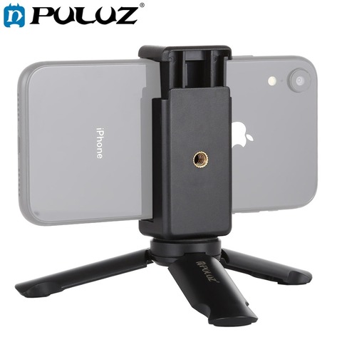 PULUZ Mini Portable Folding Tripod & Phone Clip Tripod Phone Tripode Para Movil Stabilisateur Telephone Trepied Smartphone ► Photo 1/6