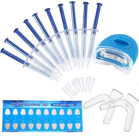 Teeth whitening 44% Peroxide Dental Bleaching System Gel Kit Bright Teeth Whitener Dental Equipment 10/6/4/3pc with Led lights ► Photo 1/6