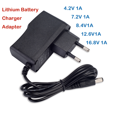 1PCS 4.2V 1A 7.2V 1A 8.4V1A 12.6V 1A 16.8V 1A 1000mA AC DC Power Supply Adapter Universal Wall Charger For lithium battery ► Photo 1/3