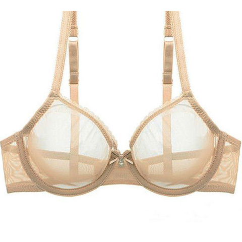 New Women Hollow bra see through sexy gauze mesh transparent ultra thin Bras B C D E F 75 80 85 90 95 100 US EU UK Dropshipping ► Photo 1/6