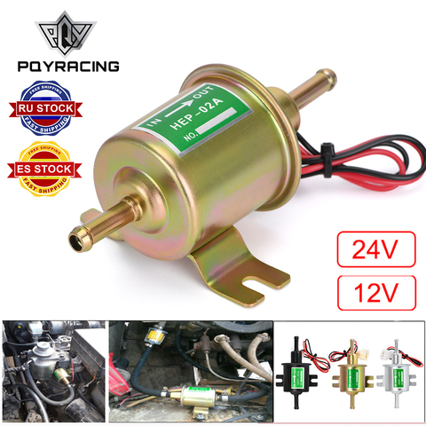 New 12V 24V Electric Fuel Pump Low Pressure Bolt Fixing Wire Diesel Petrol HEP-02A For Car Carburetor Motorcycle ATV ► Photo 1/6