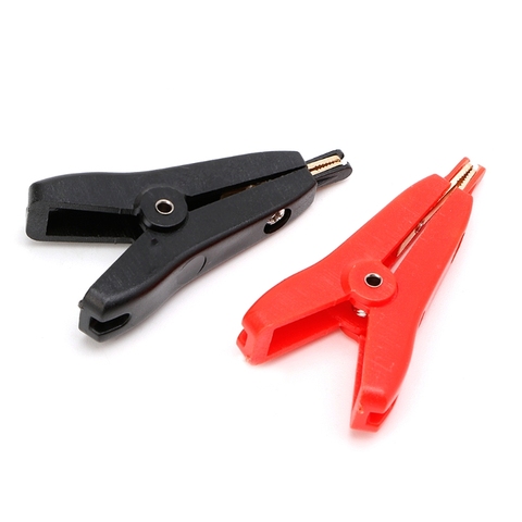 2PCS Copper Plated Gold Two-level test clip Four-Clamp LCR Kelvin Black+Red ► Photo 1/5