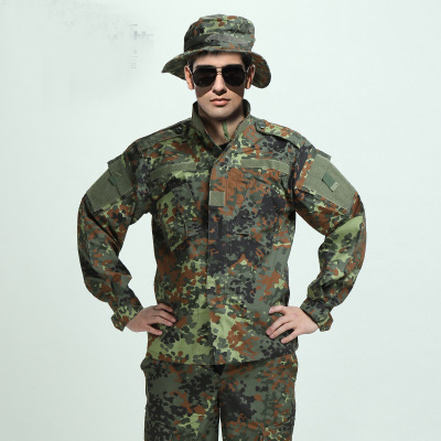 GERMAN ARMY WOODLAND CAMO Suit ACU BDU Military Camouflage Suit sets CS Combat Tactical Paintball Uniform Jacket & Pants ► Photo 1/6